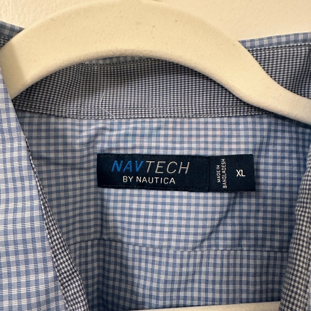 Nautica Slate Blue Short-Sleeve Shirt Classic Fit - Picture 2 of 6